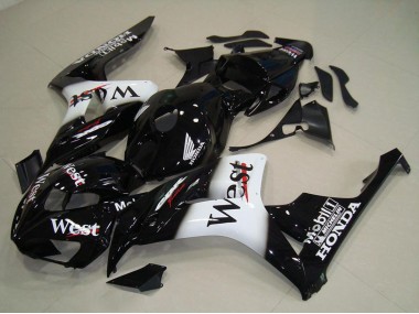 Noir Brillant Blanc West Carénage Moto Honda CBR1000RR 2006-2007 Pas Chère