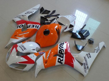 Orange Blanc Rouge Noir Brillant Repsol Carénages Moto Honda CBR1000RR 2006-2007 Pas Chère