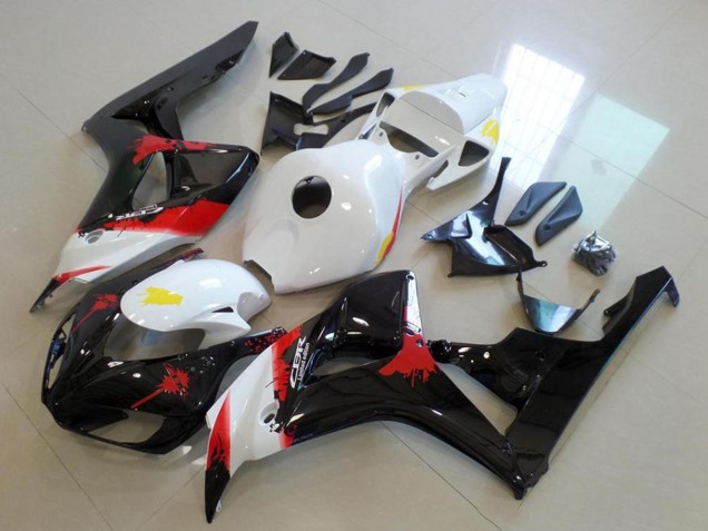 Blanc Rouge Noir Brillant Kits Carénages Moto ABS Honda CBR1000RR 2006-2007