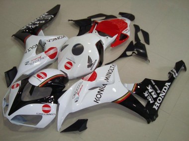 Blanc Rouge Noir Brillant Konica Minolta Carénages Moto Honda CBR1000RR 2006-2007 Pas Chère