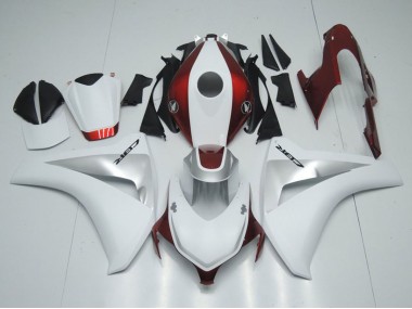 Blanc Argent Bonbon Rouge Carénage Moto Honda CBR1000RR 2008-2011 Pas Chère