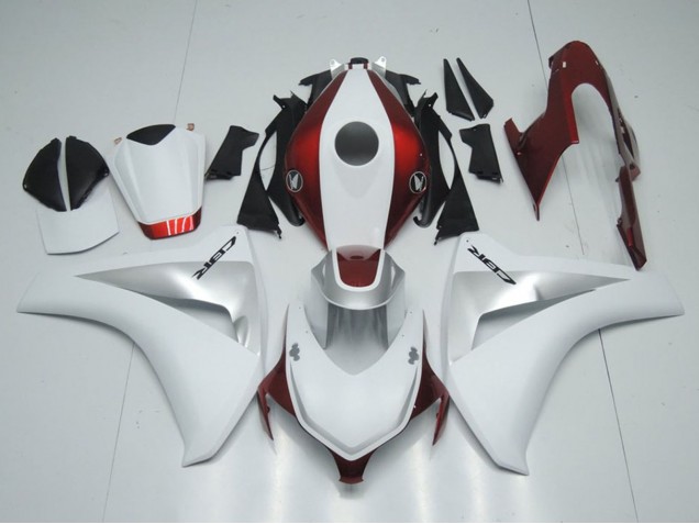 Blanc Argent Bonbon Rouge Carénage Moto Honda CBR1000RR 2008-2011