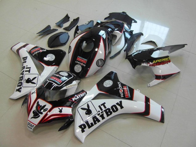 Blanc Rouge Noir Brillant Playboy Carénage Moto Honda CBR1000RR 2008-2011