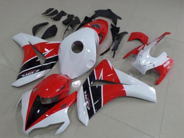 Blanc Rouge Noir Brillant Kits Carénage Moto Honda CBR1000RR 2008-2011 Pas Chère