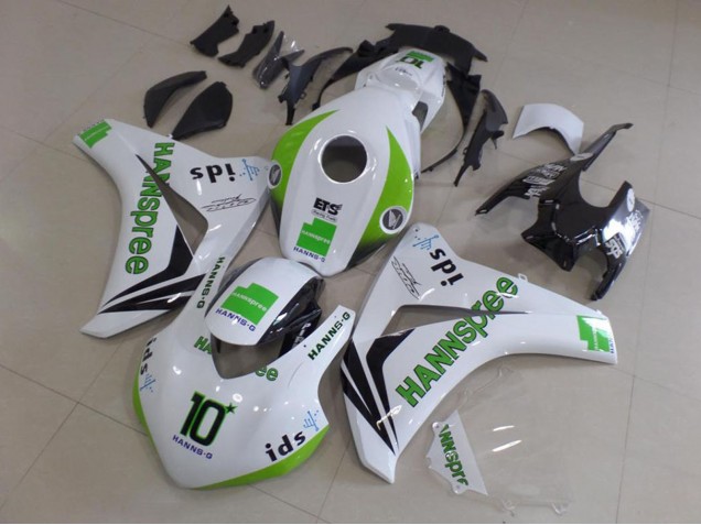 Blanc Vert Noir Brillant Hannspree 10 Carénage Moto Honda CBR1000RR 2008-2011