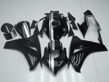 Noir Brillant Argent Bande Carénage Moto Honda CBR1000RR 2008-2011 Pas Chère
