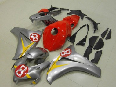 Argent Rouge Jaune 8 Carénage Moto Honda CBR1000RR 2008-2011 Pas Chère