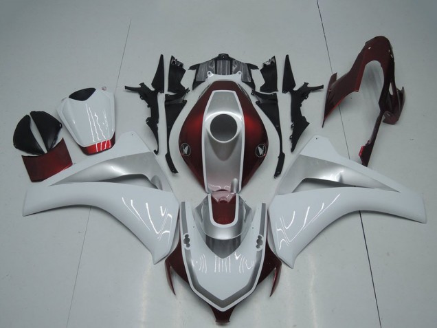 Blanc Argent Rouge Marron Carénage Moto Honda CBR1000RR 2008-2011