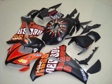 Noir Mat Orange Rossi Repsol 46 Carénage Moto Honda CBR1000RR 2008-2011 Pas Chère