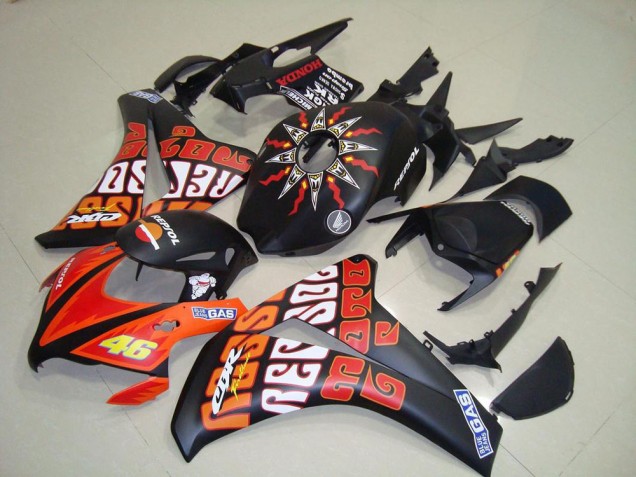 Noir Mat Orange Rossi Repsol 46 Carénage Moto Honda CBR1000RR 2008-2011