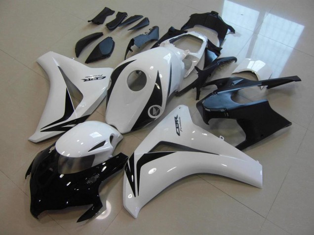 Blanc Noir Brillant Kits Carénages Moto Honda CBR1000RR 2008-2011