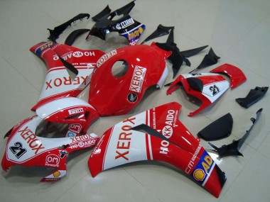 Blanc Rouge Xerox 21 Carénage Moto Honda CBR1000RR 2008-2011 Pas Chère