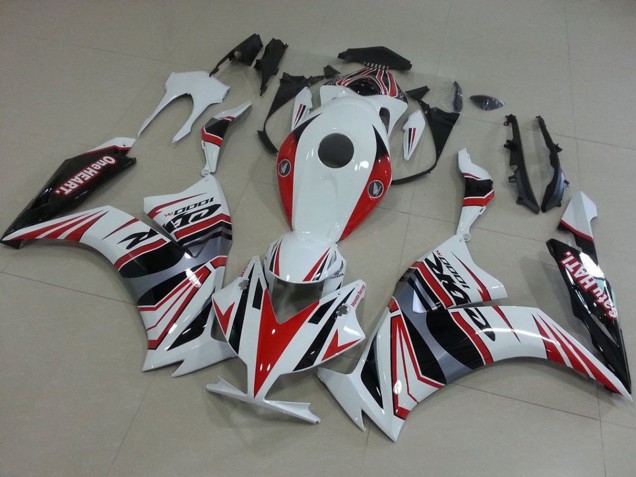 Blanc Rouge Argent Noir One Heart Carénage Moto Honda CBR1000RR 2012-2016