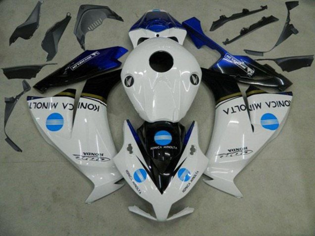 Blanc Bleu Noir Brillant Konica Minolta Carénage Moto Honda CBR1000RR 2012-2016