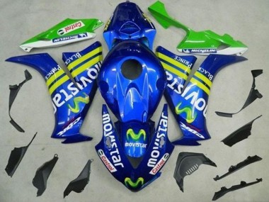 Bleu Jaune Vert MoviStar Castrol Carénage Moto Honda CBR1000RR 2012-2016 Pas Chère