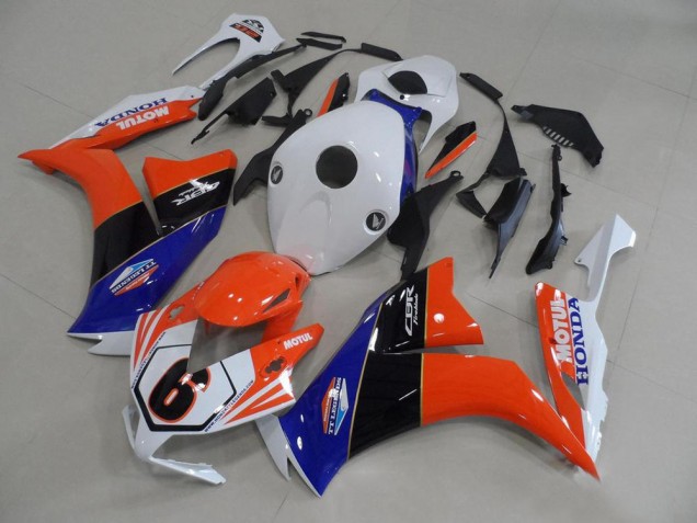 Blanc Bleu Orange Noir Brillant TT Legends 6 Carénage Moto Honda CBR1000RR 2012-2016