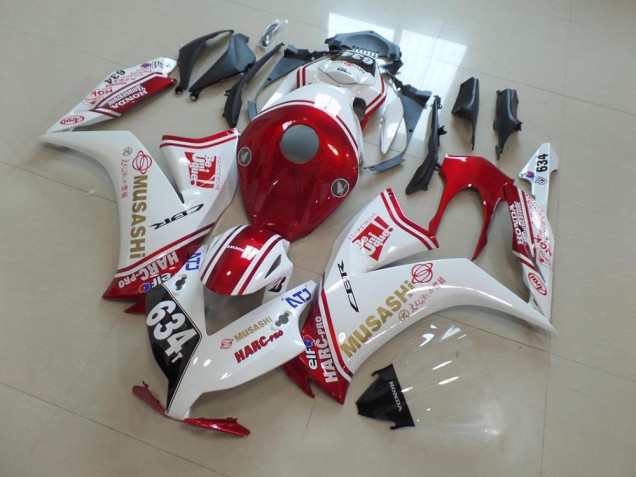 Blanc Rouge Musashi 634 Carénage Moto Honda CBR1000RR 2012-2016