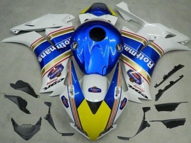 Blanc Bleu Jaune Rothmans Carénage Moto Honda CBR1000RR 2012-2016 Pas Chère