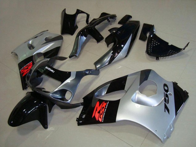 Noir Brillant Argent Carénage Moto Suzuki GSXR 750 1996-2000