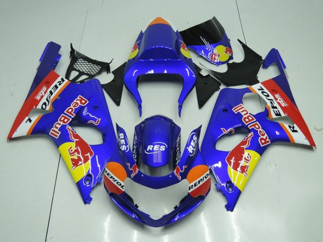 Bleu Jaune Red Bull Repsol Carénage Moto Suzuki GSXR 1000 2000-2002