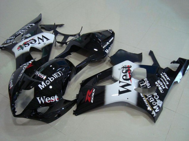 Noir Brillant Blanc West Rouge Carénage Moto Suzuki GSXR 1000 2003-2004