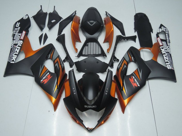Noir Mat Orange Carénages Moto Suzuki GSXR 1000 2005-2006