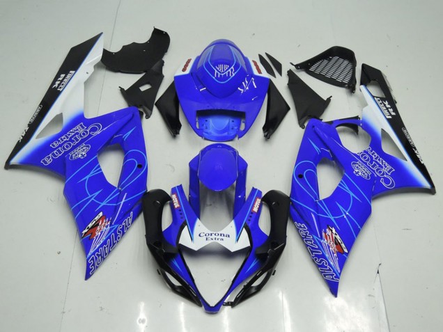 Bleu Blanc Noir Corona Carénage Moto Suzuki GSXR 1000 2005-2006