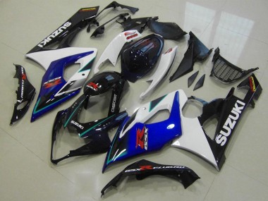 Blanc Bleu Noir Brillant Carénage Moto Suzuki GSXR 1000 2005-2006 Pas Chère