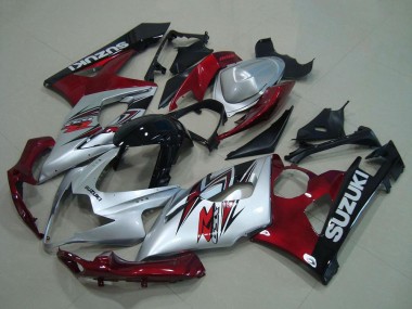 Argent Rouge Noir Carénages Moto Suzuki GSXR 1000 2005-2006 Pas Chère