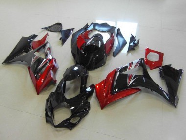 Rouge Noir Brillant No Décalque Carénage Moto Suzuki GSXR 1000 2007-2008 Pas Chère