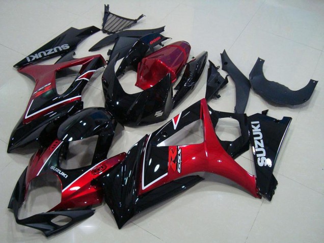 Rouge Noir Brillant Carénages Moto Suzuki GSXR 1000 2007-2008