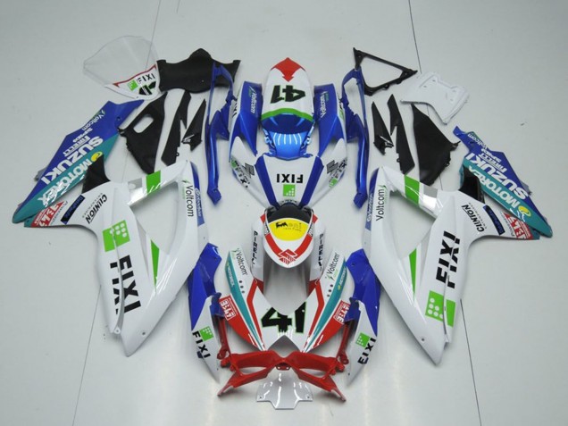 Blanc Bleu Rouge Jaune Vert Fixi 41 Carénage Moto Suzuki GSXR 1000 2009-2016
