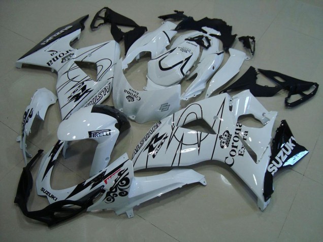 Blanc Noir Corona Carénage Moto Suzuki GSXR 1000 2009-2016