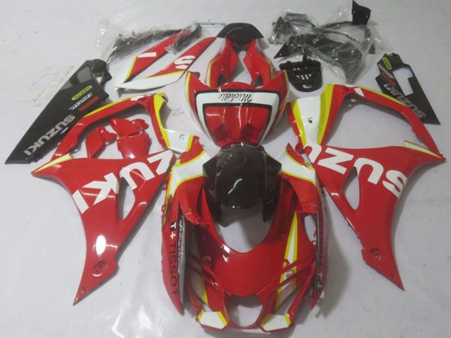 Rouge Jaune Blanc Carénage Moto Suzuki GSXR 1000 2017-2024