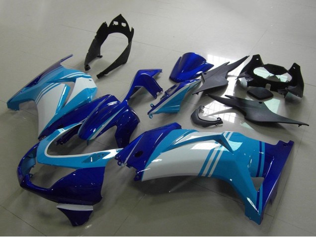 Bleu Clair Blanc Bleu Foncé Carénage Moto Kawasaki ZX250R 2008-2012