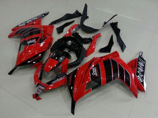 Rouge Noir Air Force Carénage Moto Kawasaki ZX300R 2013-2018