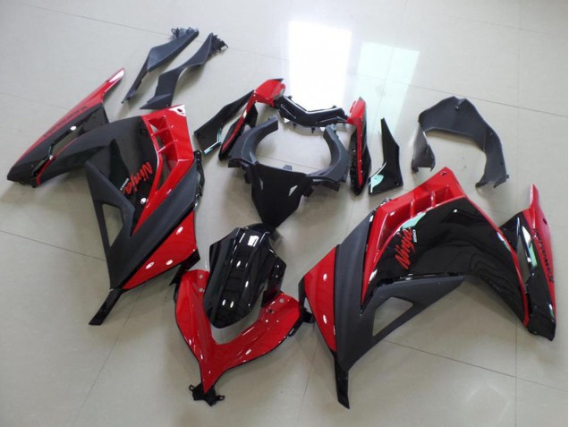 Rouge Noir Brillant Noir Mat Carénage Moto Kawasaki ZX300R 2013-2018