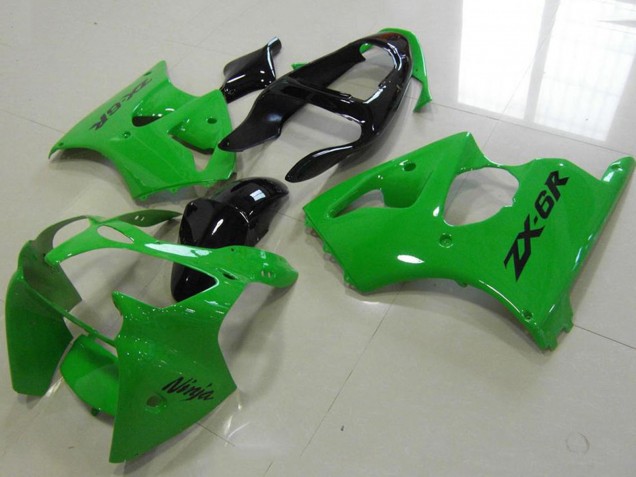 Vert Noir Brillant Carénages Moto Kawasaki ZX6R 2000-2002