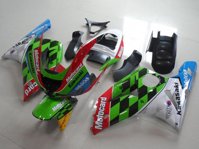 Blanc Rouge Vert Bleu Noir Motocard Carénage Moto Kawasaki ZX6R 2003-2004