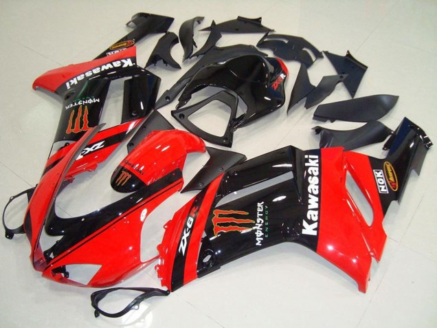 Monstre In Rouge Carénage Moto Kawasaki ZX6R 2007-2008