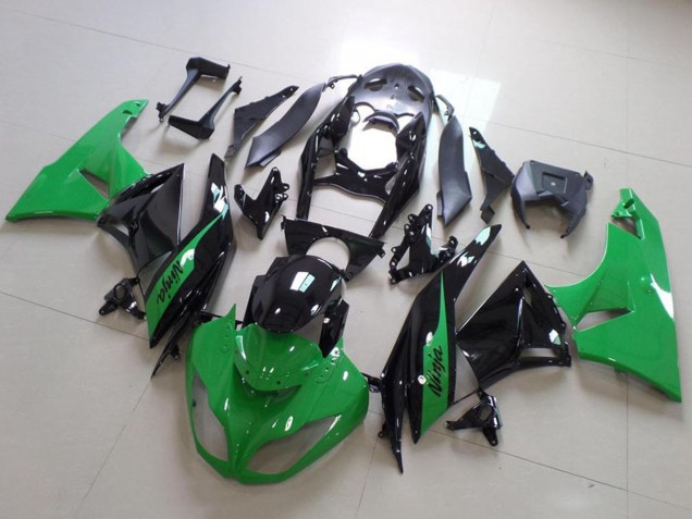 Vert Noir Brillant Carénages Moto Kawasaki ZX6R 2009-2012