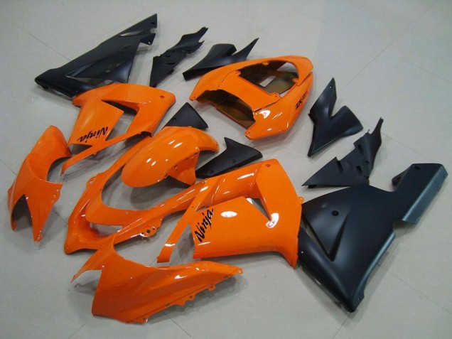 Orange Noir Mat Carénage Moto Kawasaki ZX10R 2004-2005