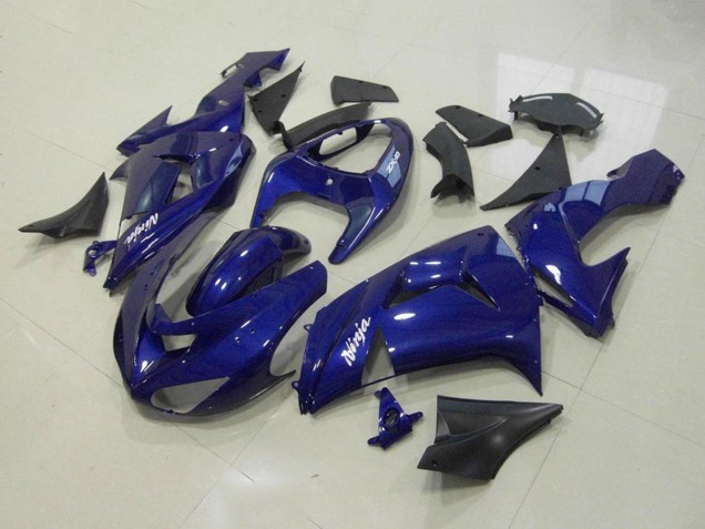 Bleu Foncé Kits Carénages Moto Kawasaki ZX10R 2006-2007