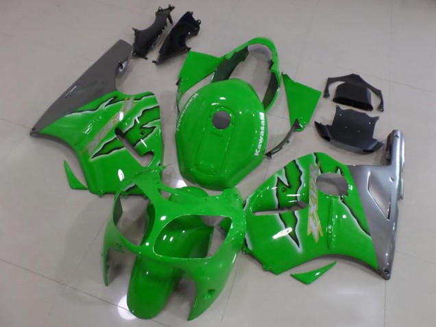 Vert Argent Carénage Moto Kawasaki ZX12R 2000-2001