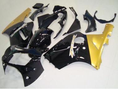 Noir Brillant Or Carénage Moto Kawasaki ZX12R 2000-2001 Pas Chère