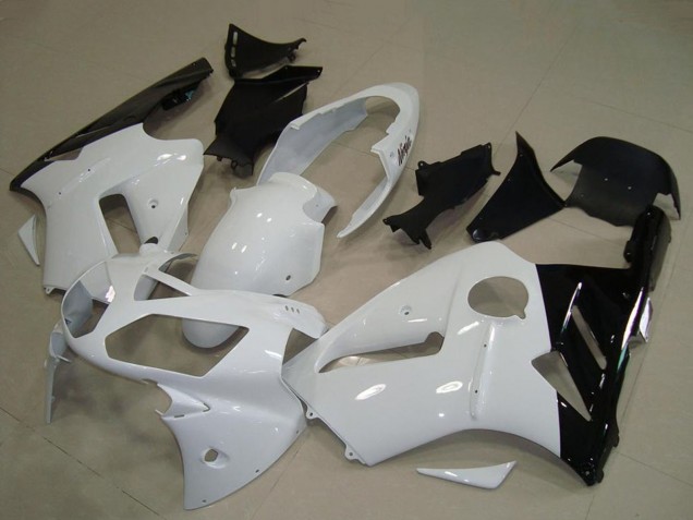 Blanc Noir Brillant Carénages Moto Kawasaki ZX12R 2002-2006