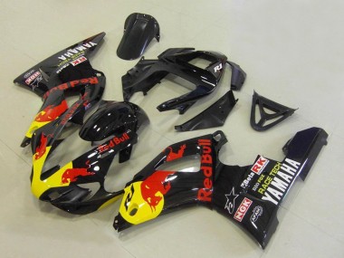 Noir Brillant Jaune Red Bull Carénage Moto Yamaha YZF R1 2000-2001 Pas Chère