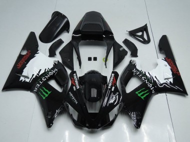 Noir Brillant Blanc Rouge Vert Monstre Carénage Moto Yamaha YZF R1 2000-2001 Pas Chère