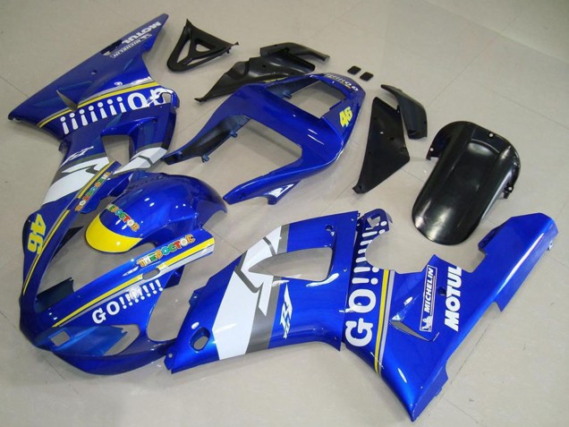 Bleu Blanc Jaune Motul 46 Carénage Moto Yamaha YZF R1 2000-2001
