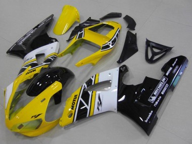 Jaune Blanc Noir Anniversaire Motul Michelin Carénage Moto Yamaha YZF R1 2000-2001 Pas Chère